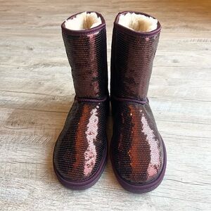 NEW UGG Without Tags Sequin Tall Maroon Purple Women's Boots